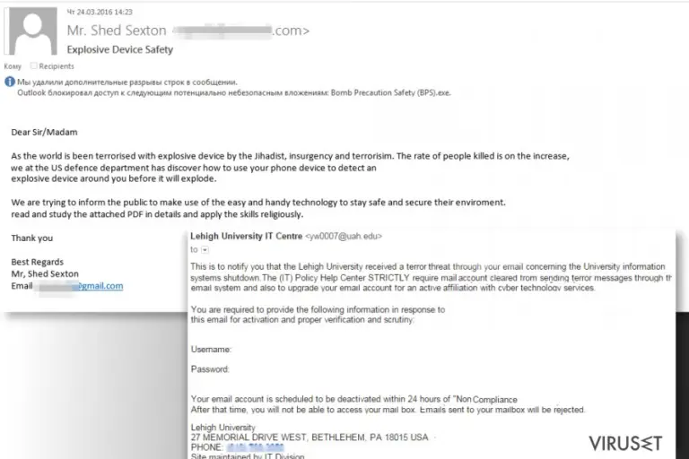 Terrorism-based phishing emails