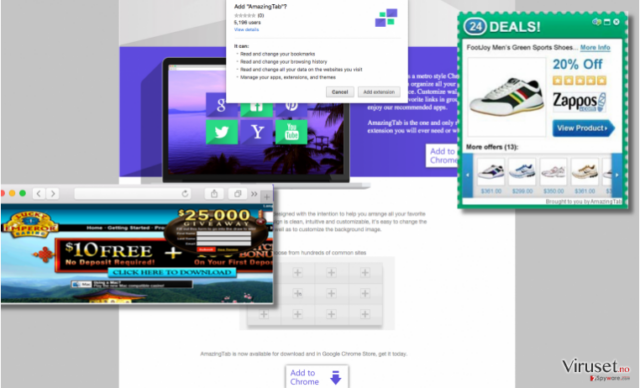 ads by AmazingTab examples on AmazingTab website