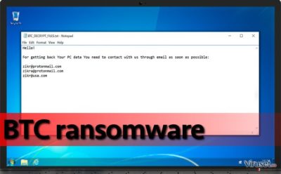 BTC ransomware på den kompromitterte datamaskinen