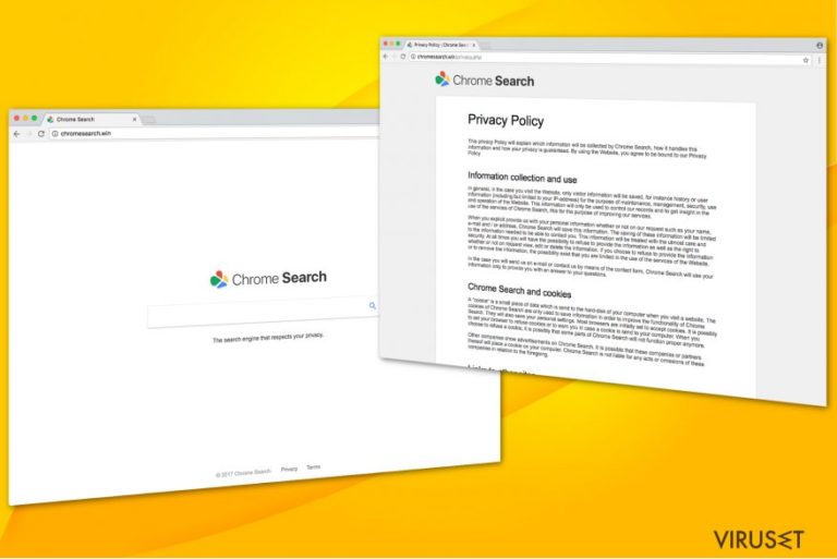 Illustrasjon av Chromesearch-win-viruset
