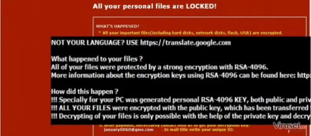 The note of .dot virus ransomware
