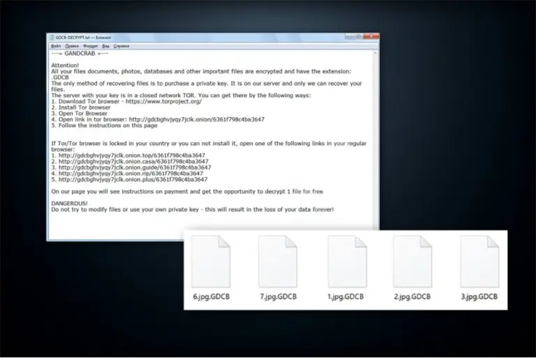 The ransom note of GandCrab ransomware