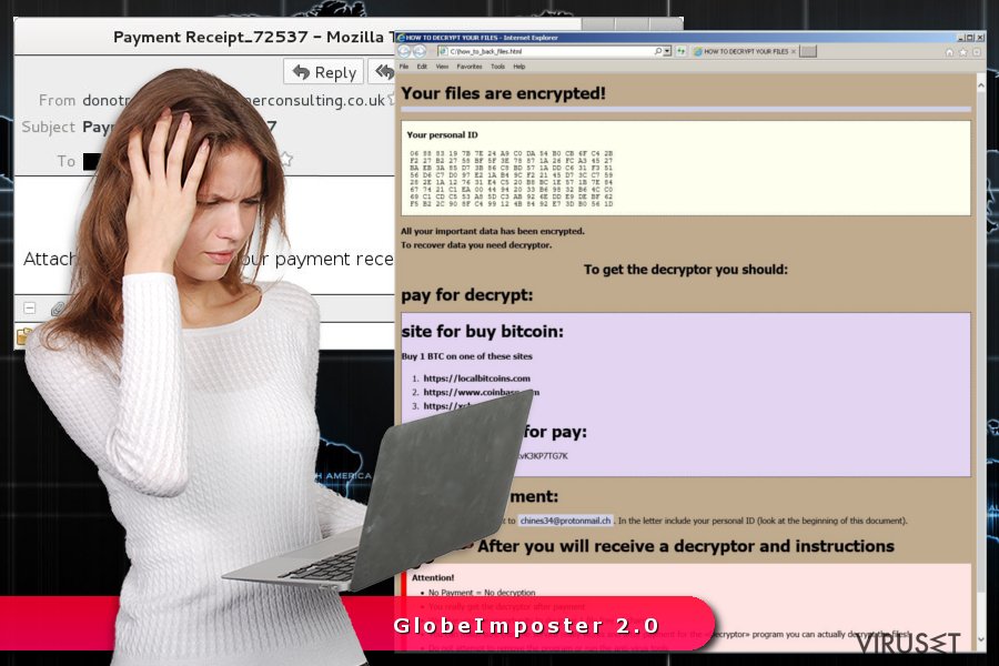 Bilde av ransomware-viruset GlobeImposter 2.0