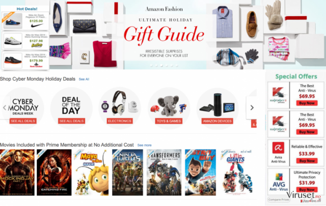 Ads caused by KeyPlayer adware on shopping website