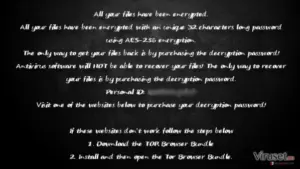 The ransom note of KillerLocker ransomware