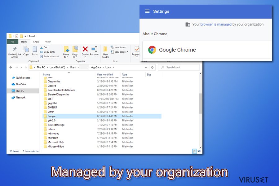Chrome Administrert av organisasjonen din-virus