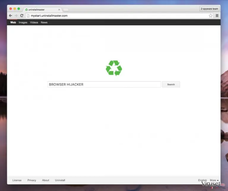 Mystart.uninstallmaster.com browser redirect virus