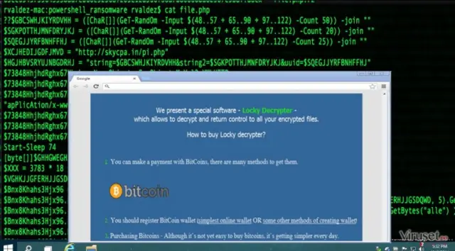 The screenshot of PowerLocky virus