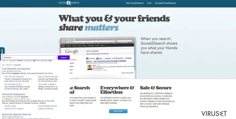 The example of Social2Search ads