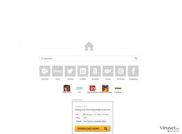 The main page of Esurf.biz browser hijacker