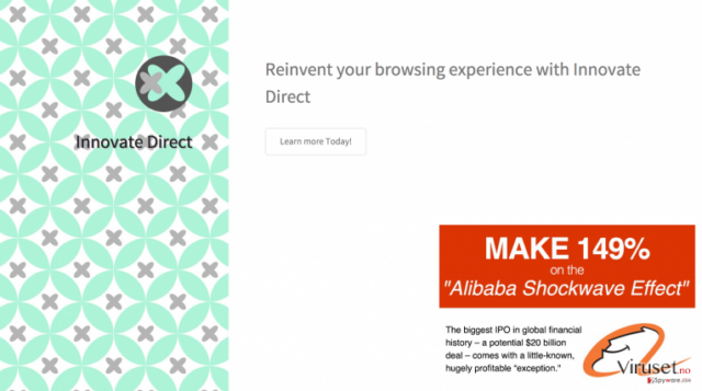 The picture showing the main page of Innovate Direct