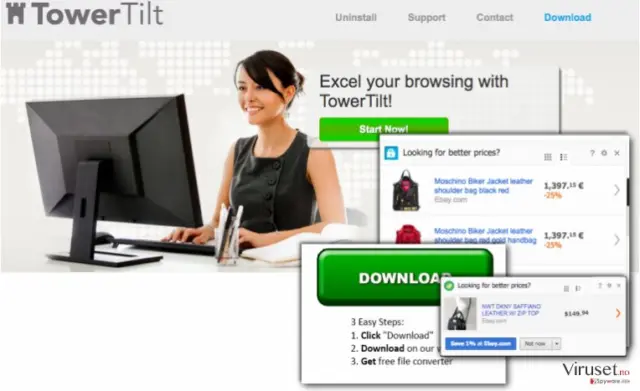 TowerTilt adware displays TowerTilt ads