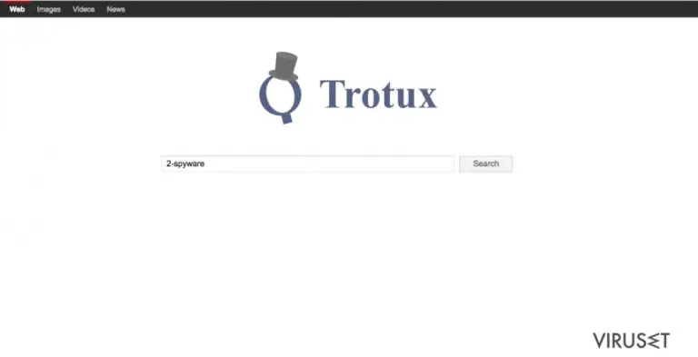 A screenshot of the Trotux.com search engine