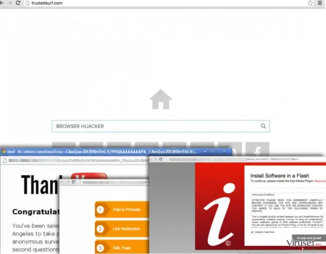 Trusted Surf browser hijacker sets a new homepage and triggers redirects