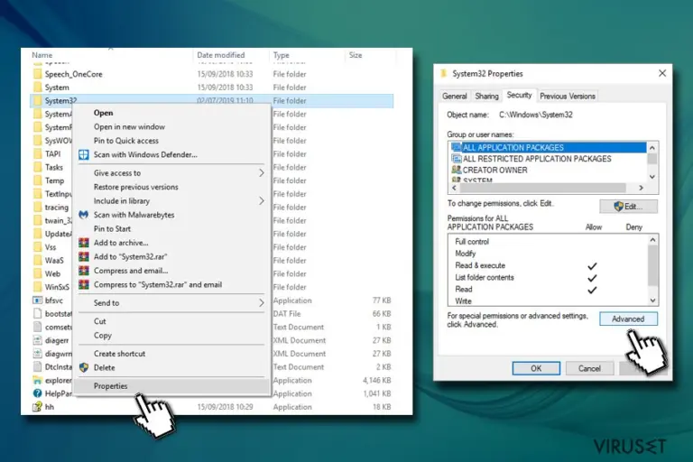 TrustedInstaller go to Properties