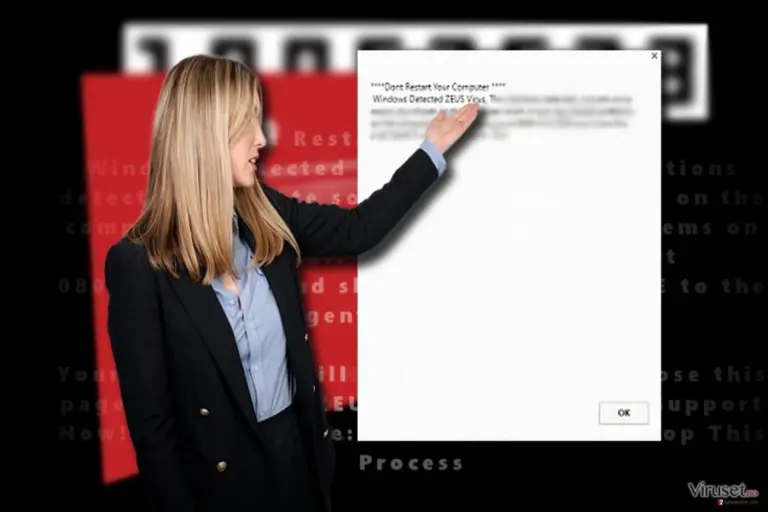 The screenshot of “Windows Detected ZEUS virus”